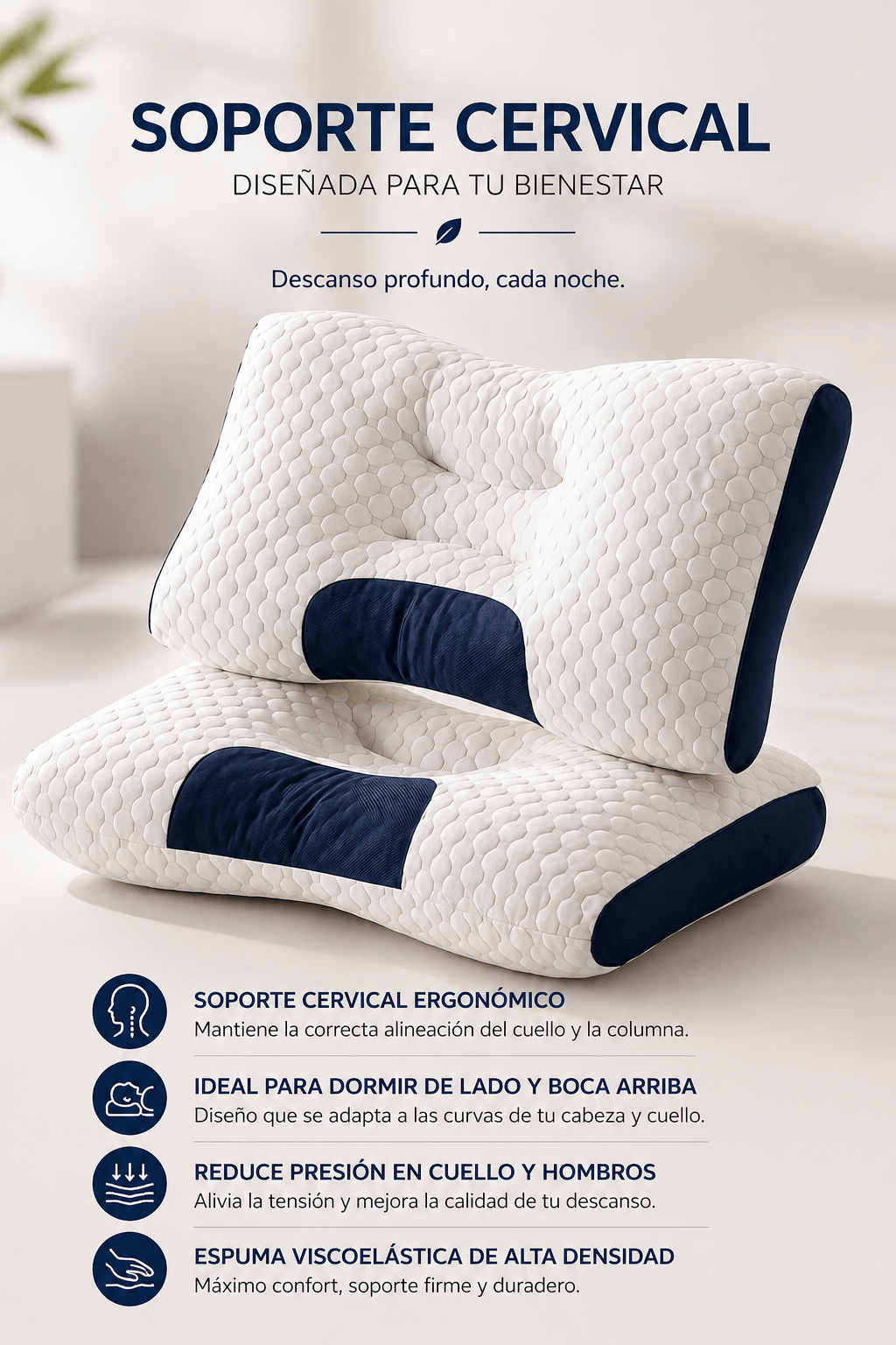 ALMOHADA CERVICAL ERGONÓMICA 3D