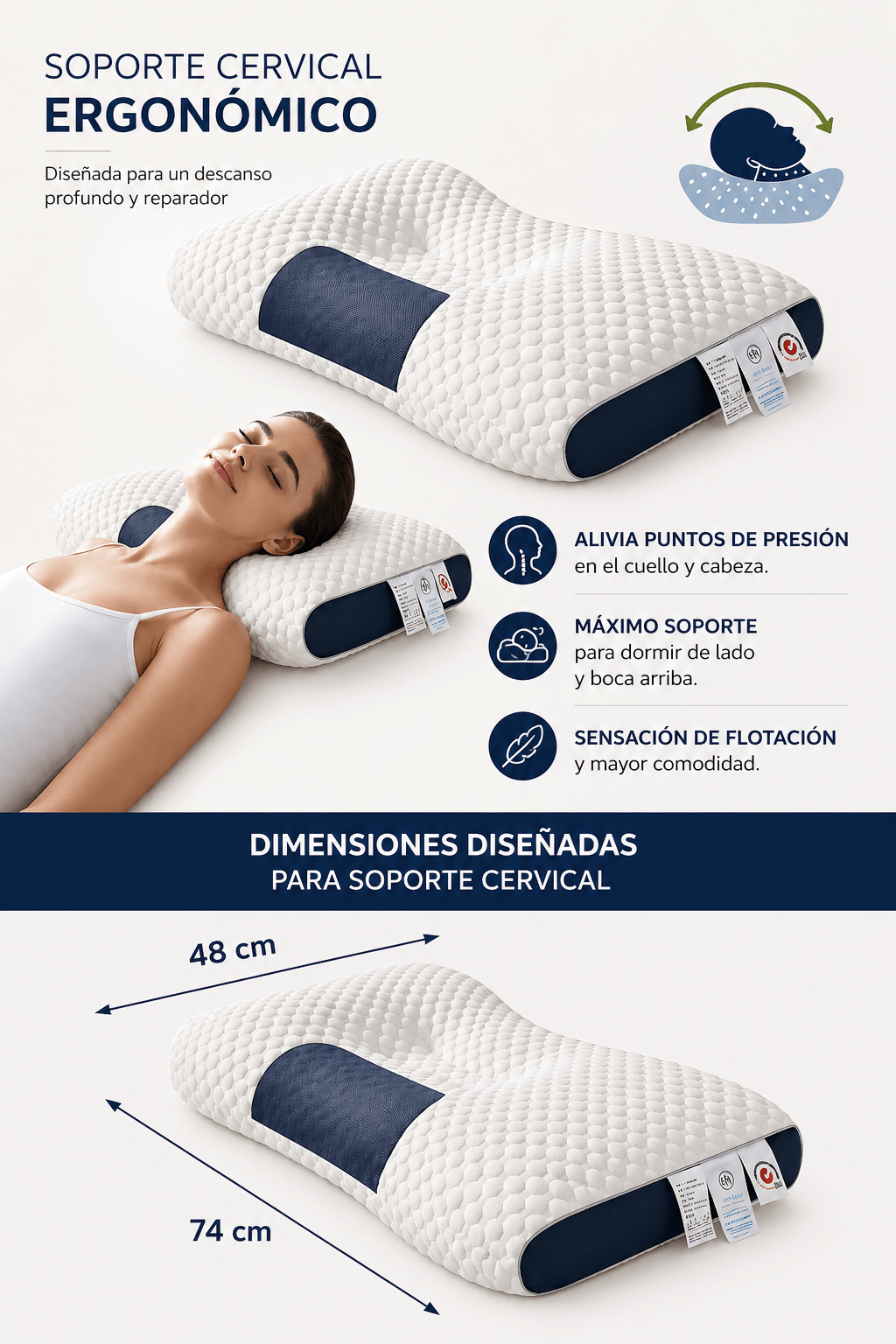 ALMOHADA CERVICAL ERGONÓMICA 3D